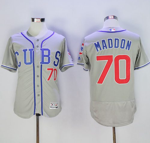 Cubs #70 Joe Maddon Grey Flexbase Authentic Collection Alternate Road Stitched MLB Jersey - Click Image to Close